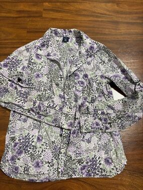 GAP Kids Lavender Floral Button-Down